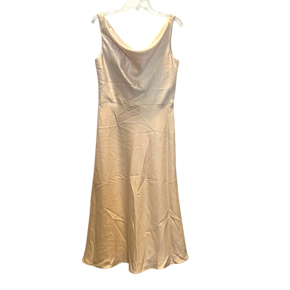 Bill Levkoff NEW Diva Satin Gown Cowl Neck Size 12‎ $181 CHAMPAGNE CHOCOLATE